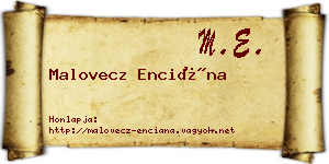 Malovecz Enciána névjegykártya